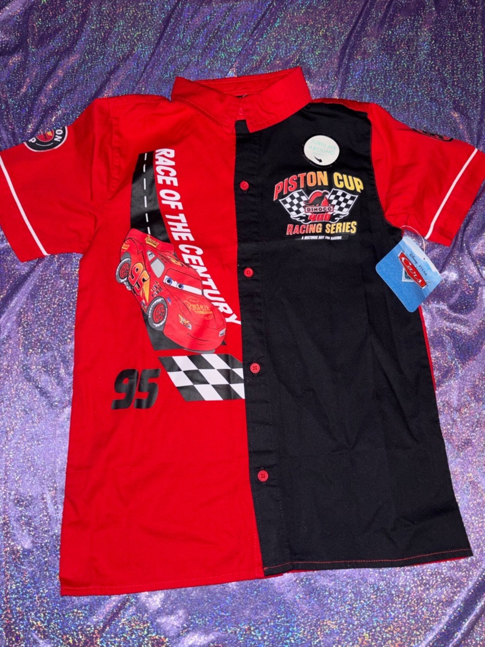 Boys Lightning McQueen Button Up Shirt
